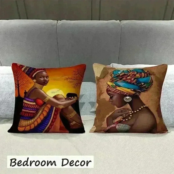 1pc African Pillow Covers 18x18,Indian American Women Pillows - Picture 5 of 7